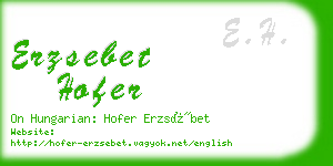 erzsebet hofer business card